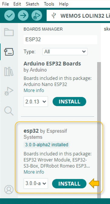 Install ESP32 Core libraries
