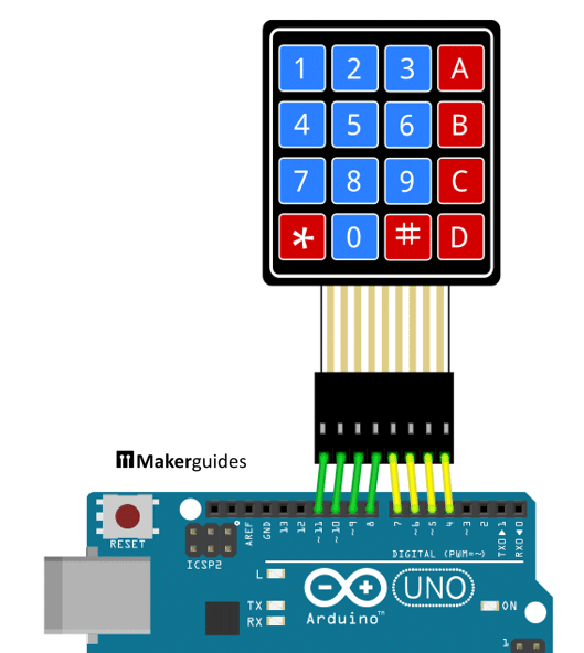 Connect 4x4 Keypad to Arduino