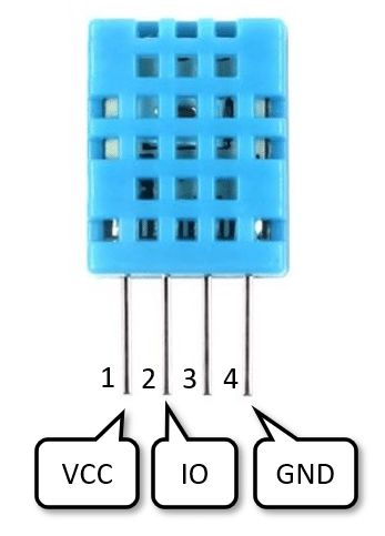 Pins of the DHT11