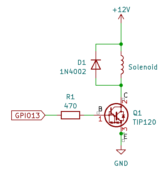 Circuit to Control Solenoid using TIP120