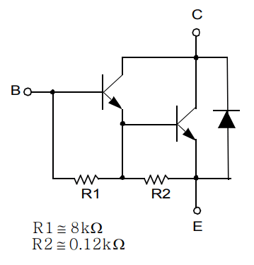 Internal (equivalent) Circuit of the TIP120 with integrated Flyback Diode