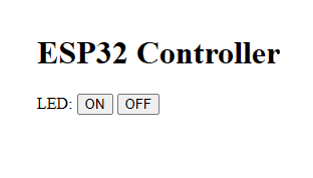 Web page with two buttons to control ESP32