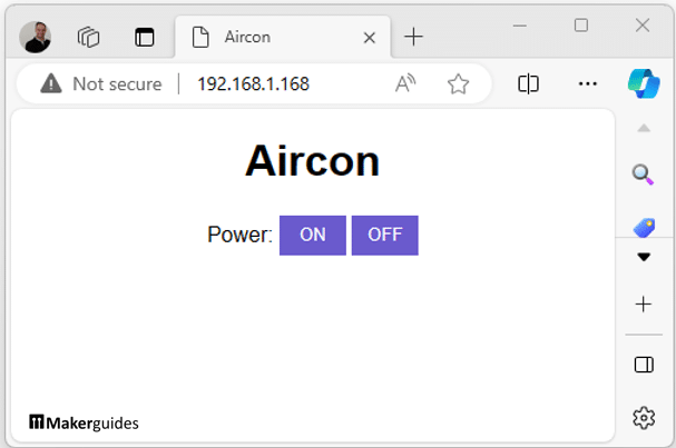Web page to control Aircon