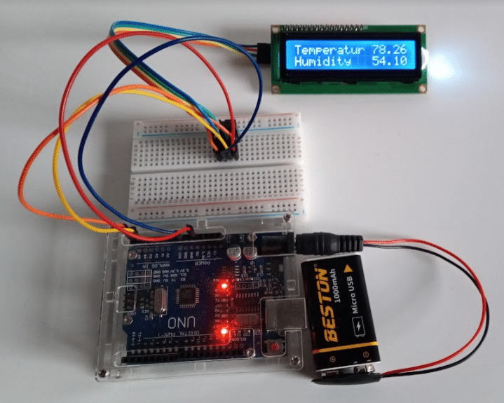 Project to display AM2320 data on LCD