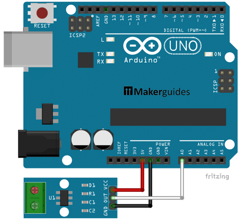 Wiring of ACS712 with Arduino 