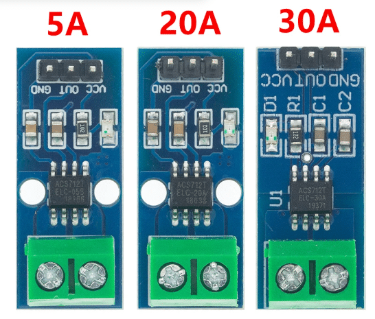 ACS712 Current Sensor Modules for different max. Currents