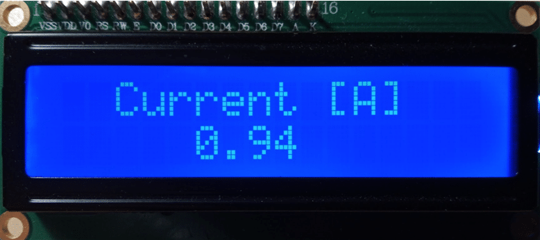 Measured Current displayed on LCD