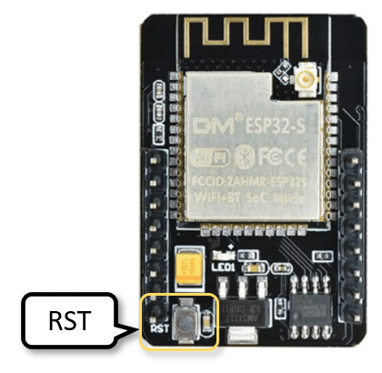 RST (Reset) button on ESP32-CAM module