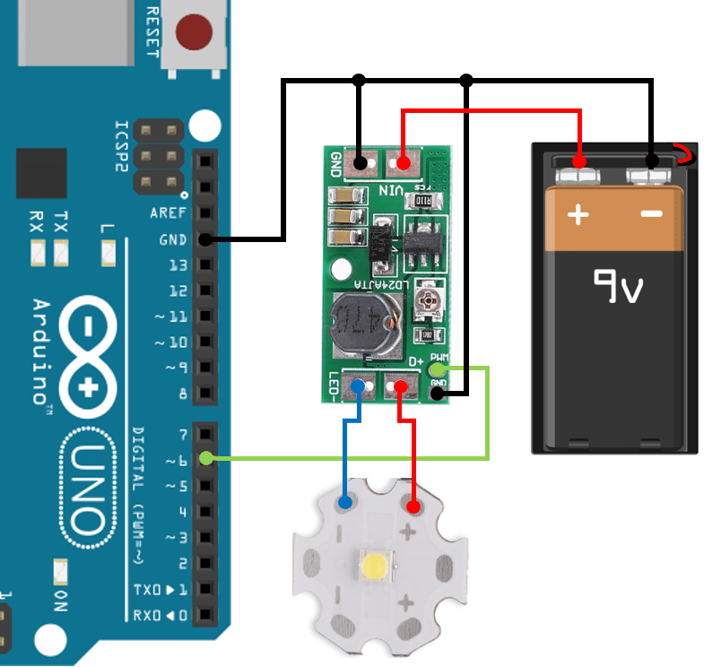 Connecting the LD24AJTA to the LED and the Arduino