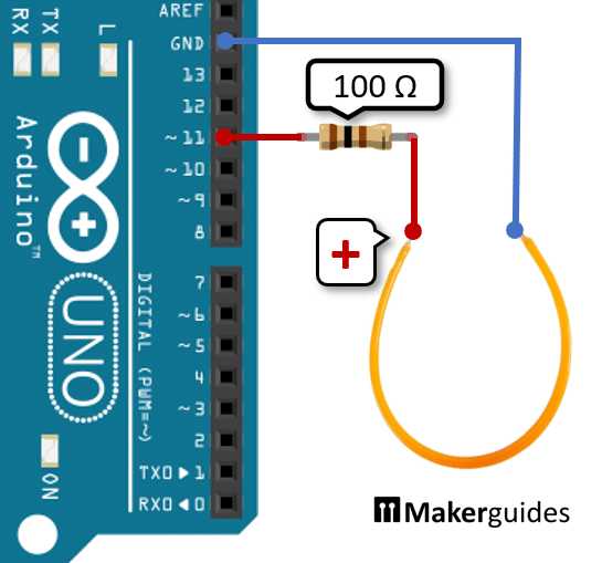 Wiring of LED Filament with Resistor and Arduino