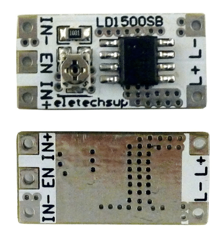 Front and Back of the LD1500SB LED driver board