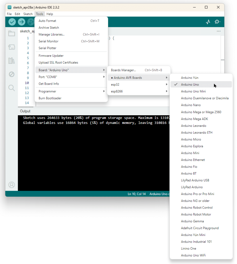 Board Manager in Arduino IDE
