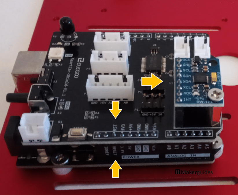 Arduino Board with Extension Head and Gyro Module