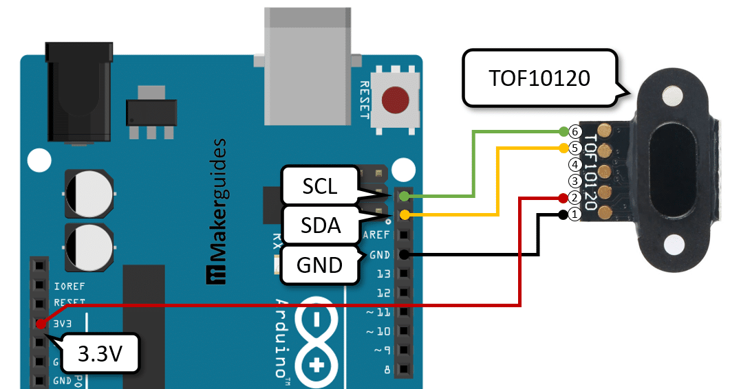 TOF10120 Distance Sensor with Arduino