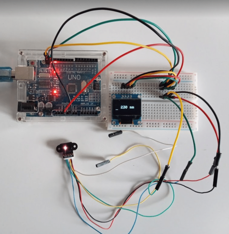 Wiring of OLED and TOF10120 with Arduino