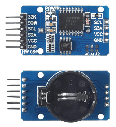 
Front and back of DS3231 RTC Module