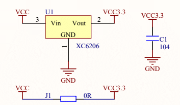 Schematic for Voltage Regulator and Bypass Jumper J1