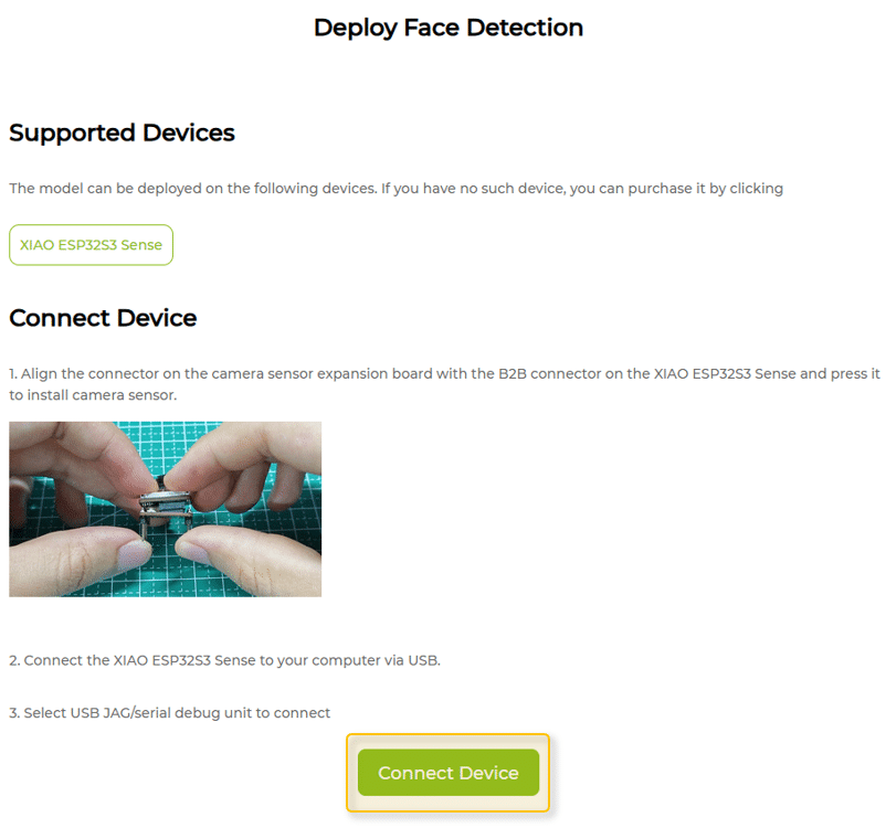 Connect Device Page