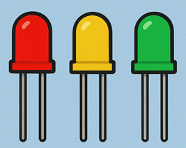 Red, yellow, green LEDs